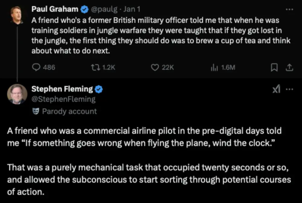 Paul Graham skriver på twitter om stubbetid