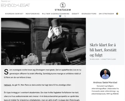 Forsiden av Stratagem.no